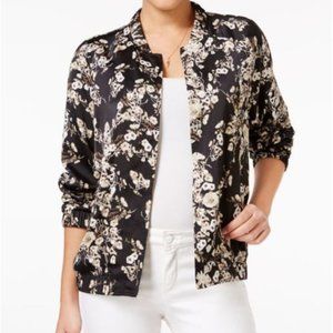 Guess Floral Satin Bomber-Style Jacket